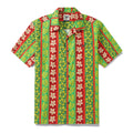 Hawaiian Shirt For Men Vertical Garden Shirt Camp Collar 100% Cotton