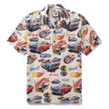Hawaiian Shirt For Men Racing Flames Print Shirt Camp Collar 100% Cotton