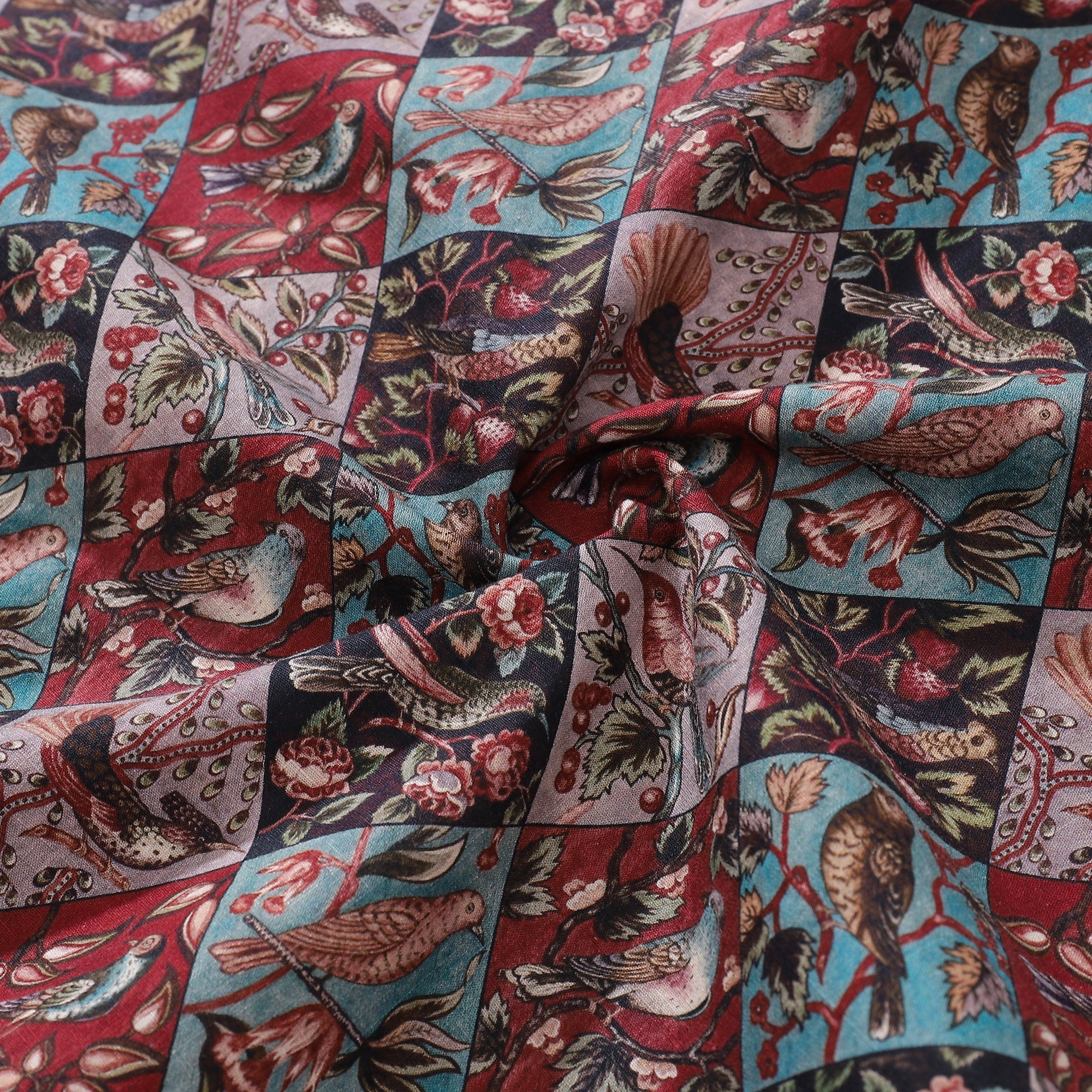Men's Hawaiian Shirt Symphony of Birds Print Cotton Button-down Short Sleeve Aloha Shirt