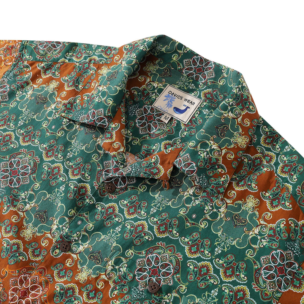 Hawaiian Shirts For Men Vintage Paisley Printed Shirt