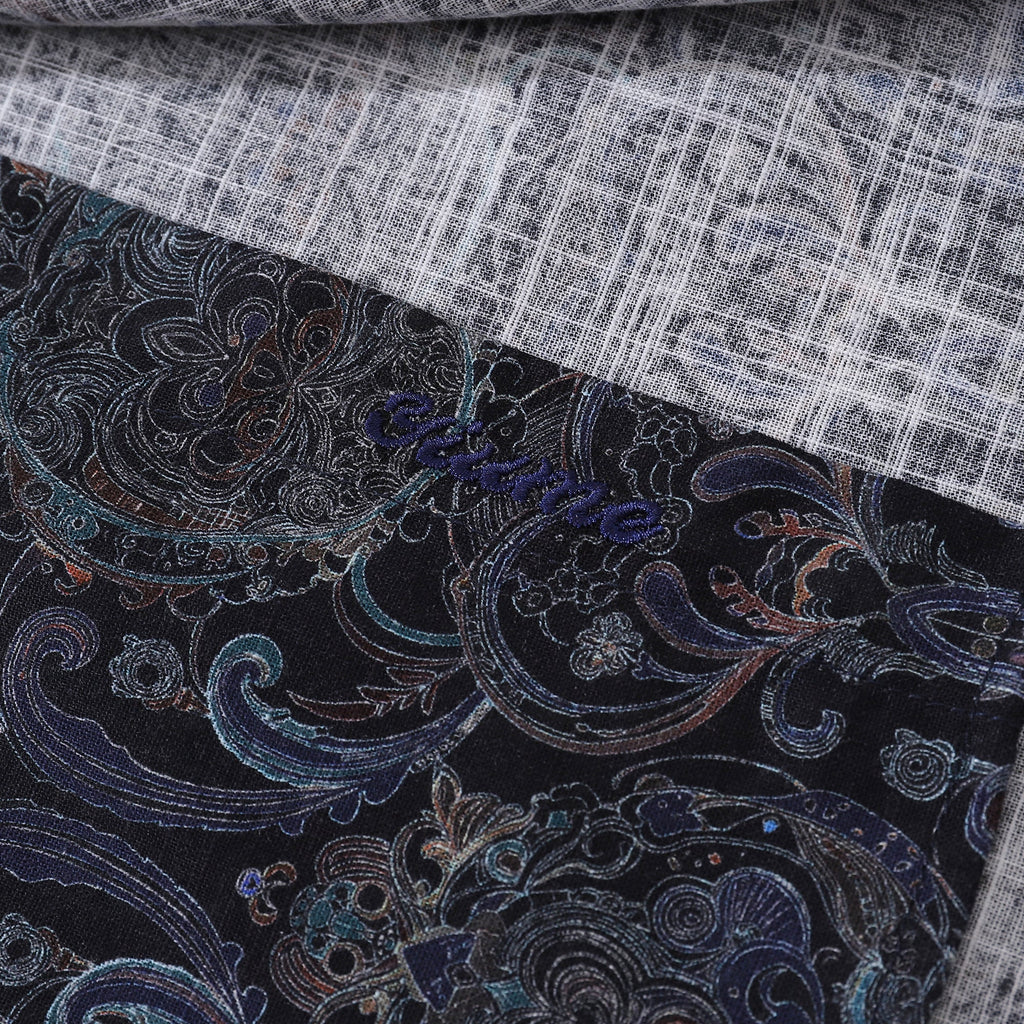 Men's Hawaiian Shirt Symmetrical Aesthetics Cotton Button-down Long Sleeve Aloha Shirt