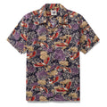 Hawaiian Shirt For Men Lonely Clouds and Free Cranes Print Shirt Camp Collar 100% Cotton