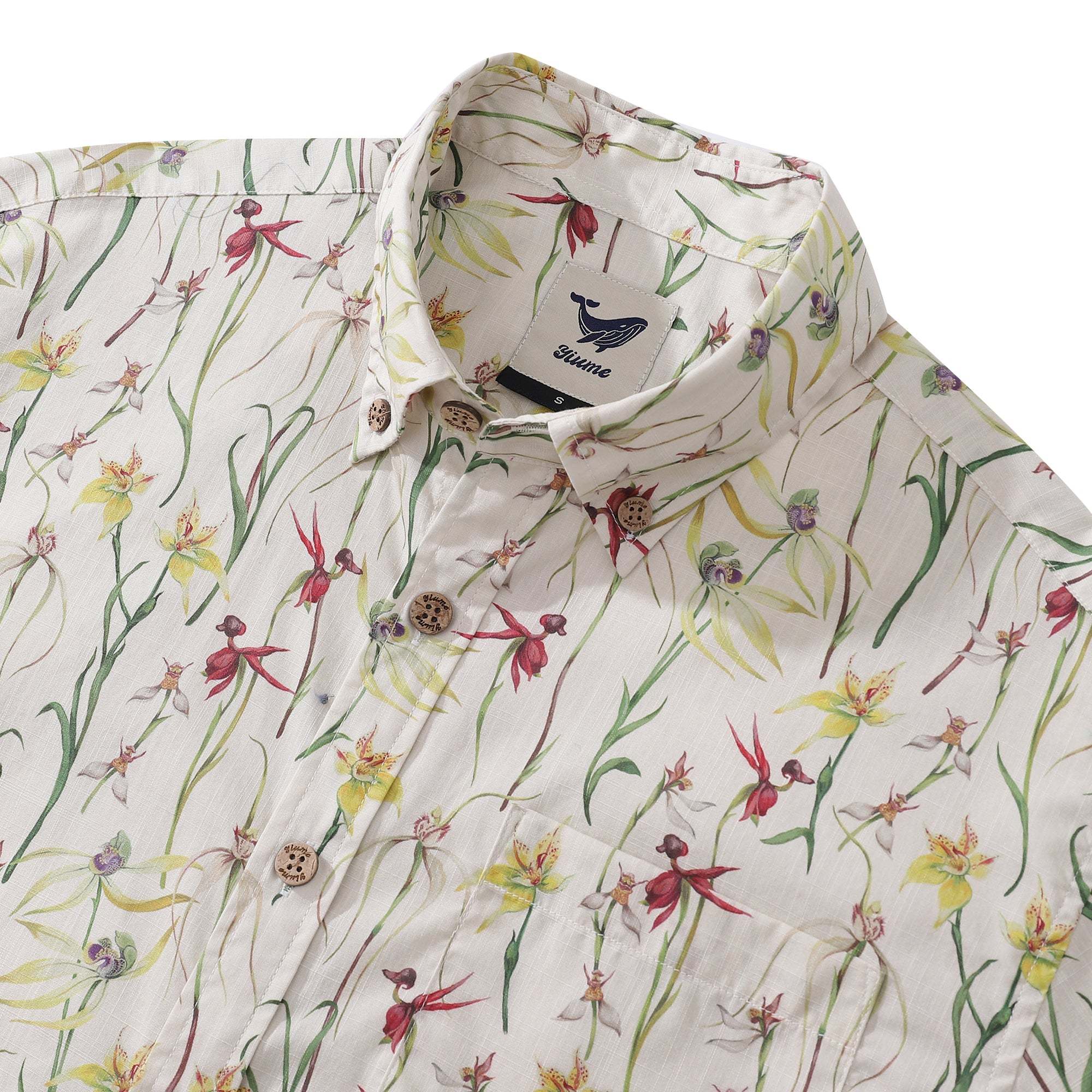 Men's Hawaiian Shirt Orchid Allsorts By Eloise Cotton Button-down Short Sleeve Aloha Shirt